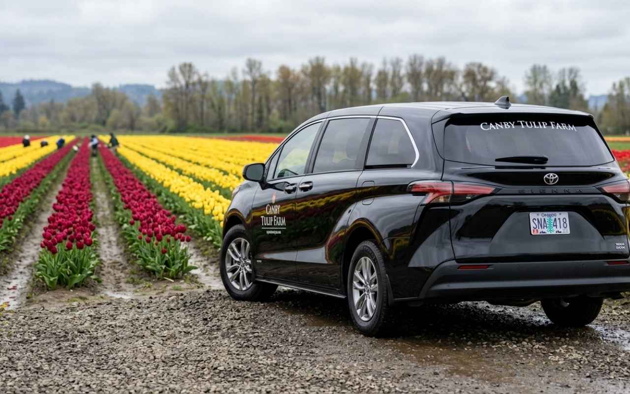 Airport shuttle vehicle in Canby