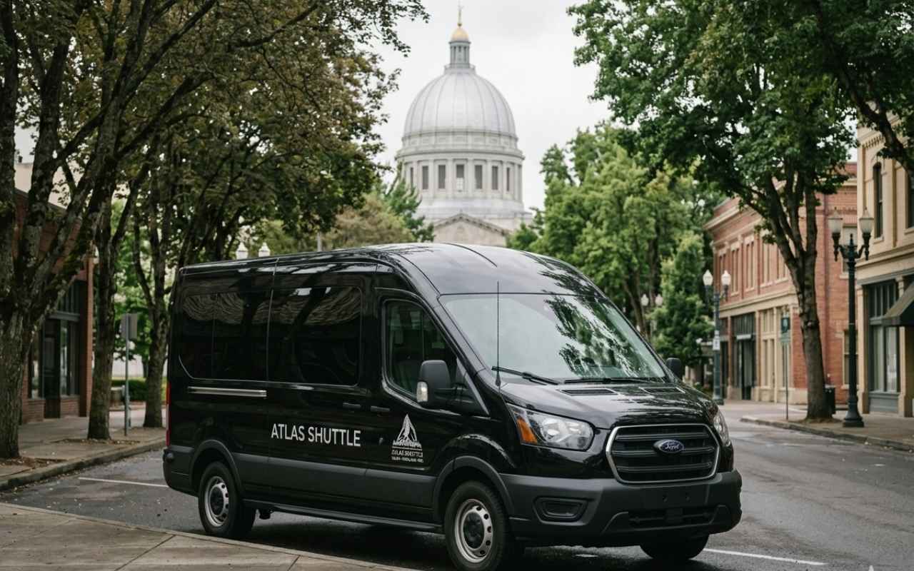 Airport shuttle vehicle in Salem