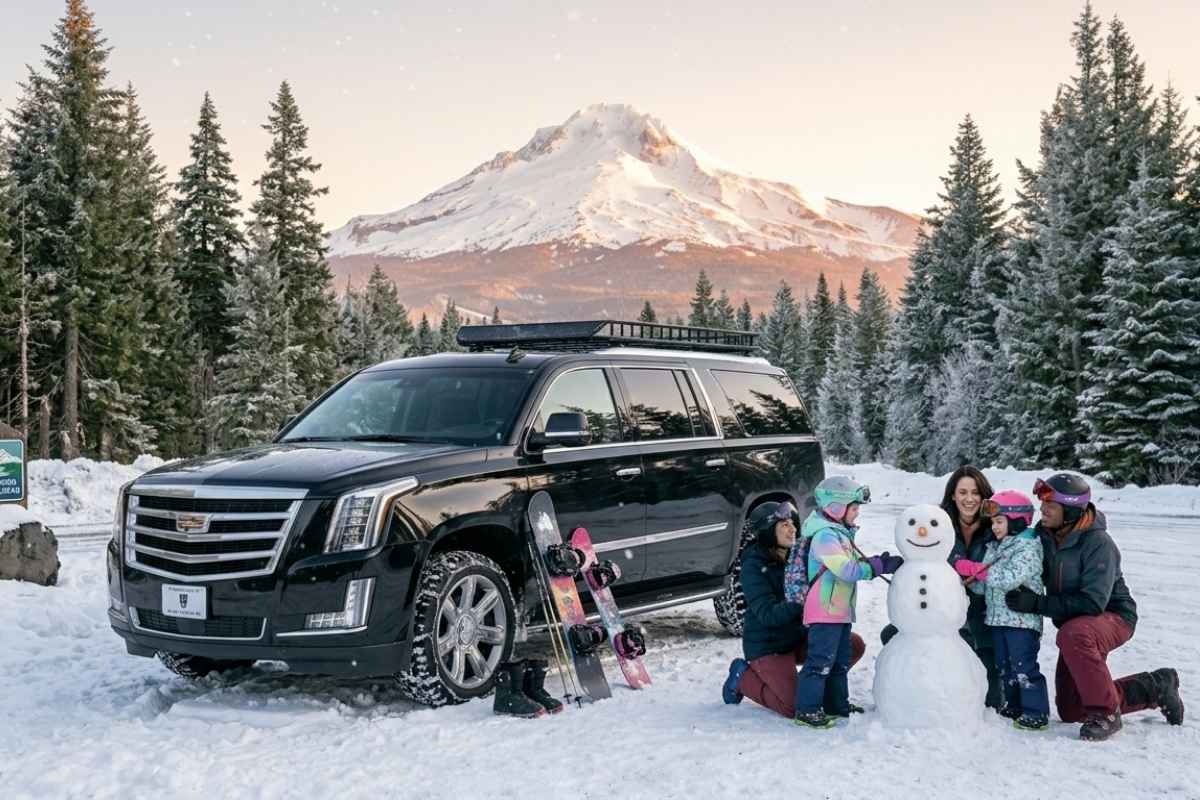 Families Visiting Mt. Hood shuttle service