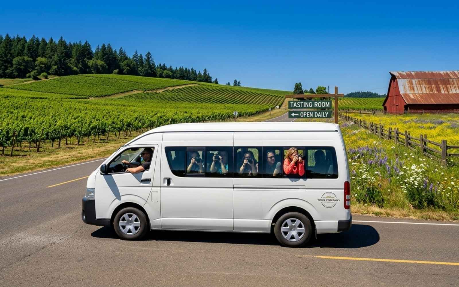 Tourists Visiting Oregon Wine Country