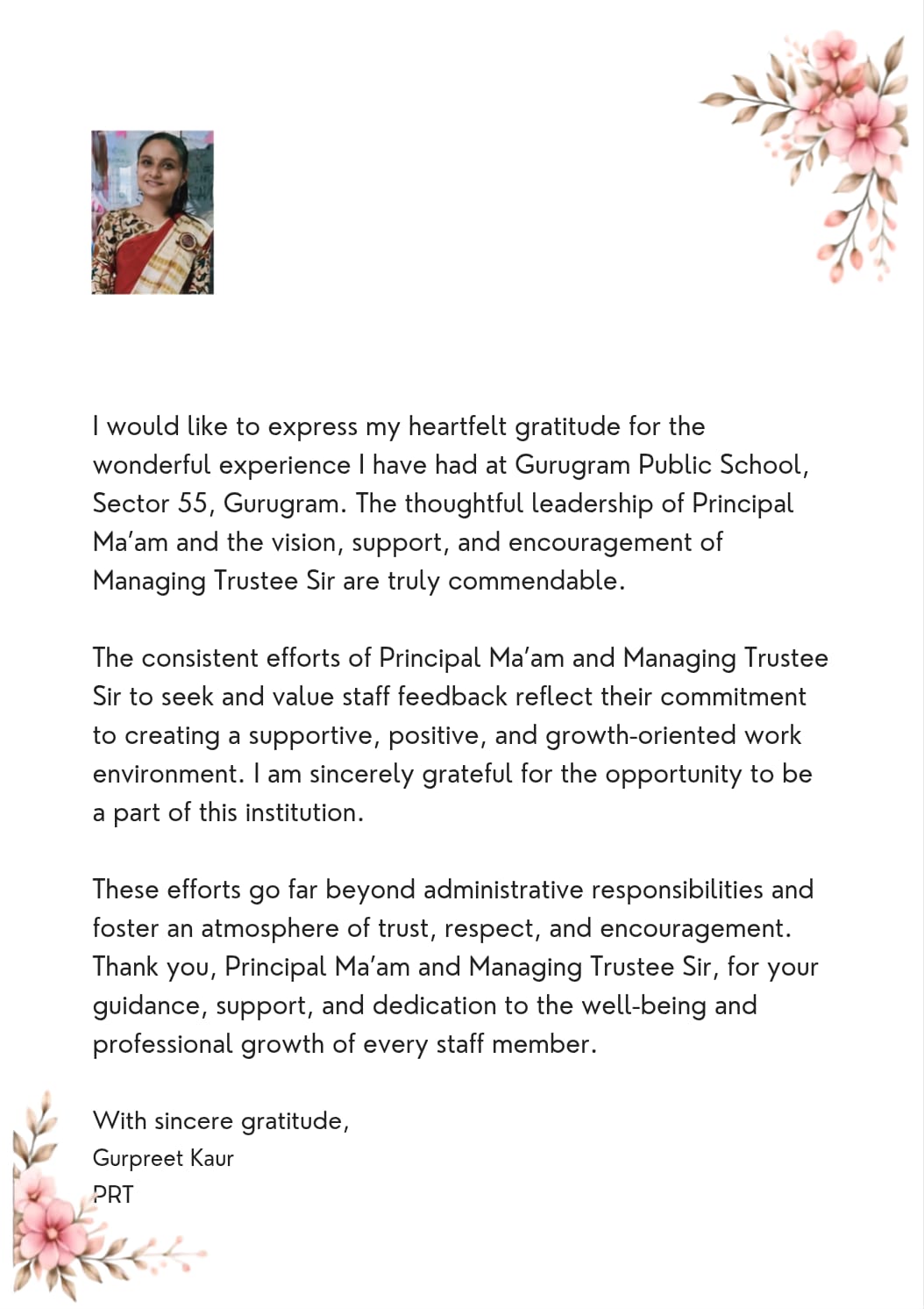 Staff Sentiments