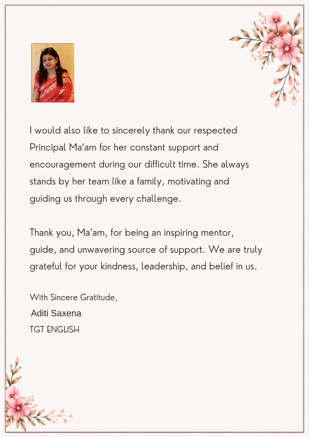 Staff Sentiments