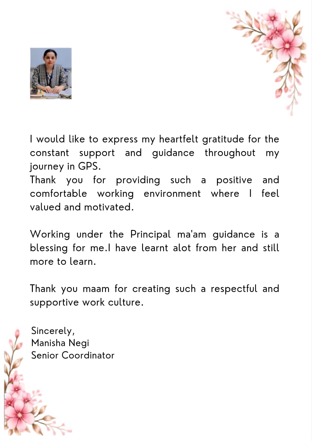 Staff Sentiments